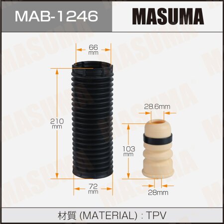 Dust cover with bump stop for Masuma shock absorber (rubber), MAB-1246