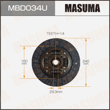 Clutch disc Masuma, MBD034U