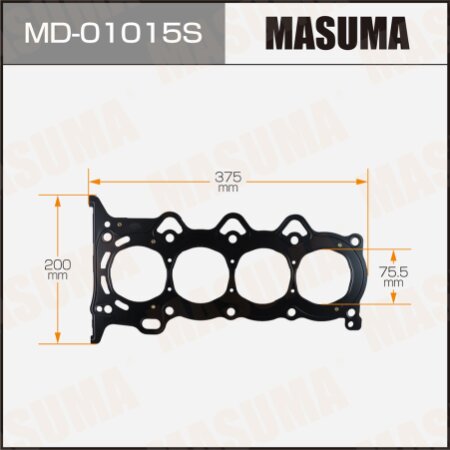 3-layer head gasket (metal-elastomer) Masuma, thickness 0,75mm, MD-01015S