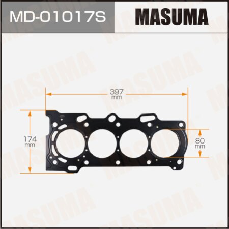 3-layer head gasket (metal-elastomer) Masuma, thickness 0,60mm, MD-01017S
