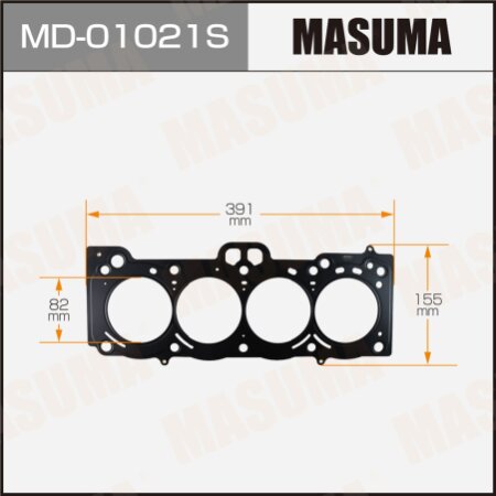 2-layer head gasket (metal-elastomer) Masuma, thickness 0,45mm, MD-01021S