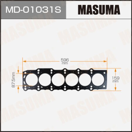 1-layer head gasket (metal-elastomer) Masuma, thickness 0,23mm, MD-01031S