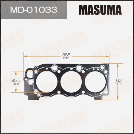 Head gasket (graphene-elastomer) Masuma, thickness 1,60mm, MD-01033