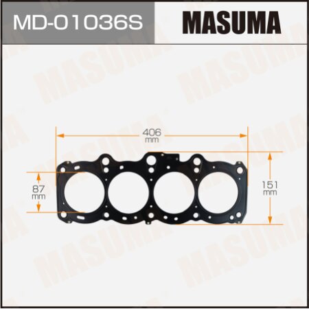 3-layer head gasket (metal-elastomer) Masuma, thickness 1,25mm, MD-01036S
