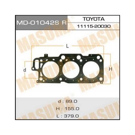 4-layer head gasket (metal-elastomer) Masuma, thickness 1,30mm, MD-01042SRH