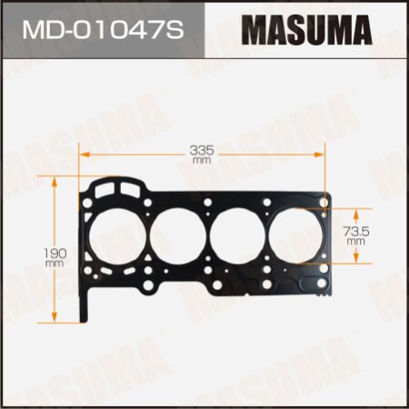 1-layer head gasket (metal-elastomer) Masuma, thickness 0,60mm, MD-01047S