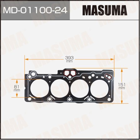 Head gasket (graphene-elastomer) Masuma, thickness 1,60mm, MD-01100-24