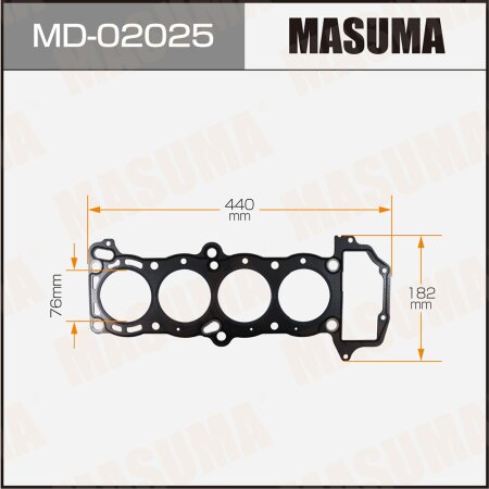 Head gasket (graphene-elastomer) Masuma, thickness 1,60mm, MD-02025