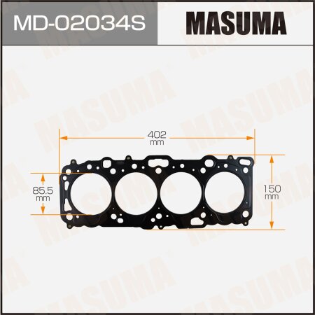 4-layer head gasket (metal-elastomer) Masuma, thickness 0,75mm, MD-02034S