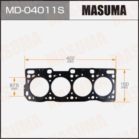 4-layer head gasket (metal-elastomer) Masuma, thickness 1,41mm, MD-04011S