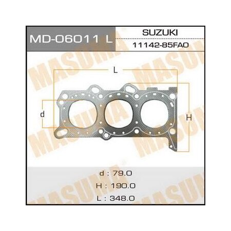 Head gasket (graphene-elastomer) Masuma, thickness 1,60mm, MD-06011LH
