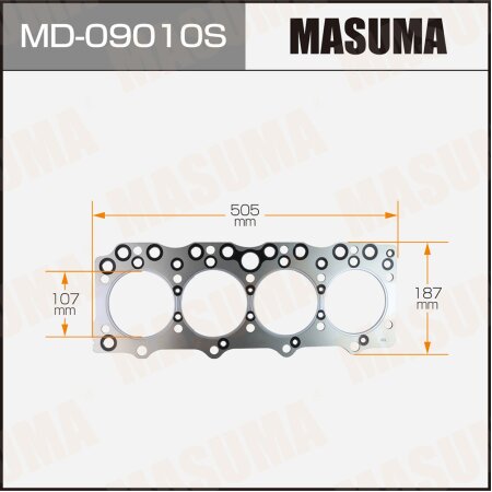 5-layer head gasket (metal-elastomer) Masuma, thickness 1,41mm, MD-09010S