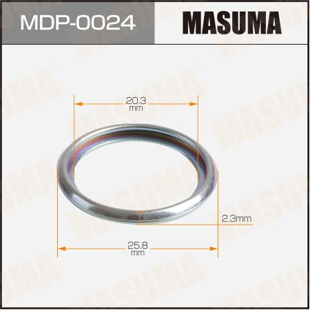 Oil drain plug washer (gasket) Masuma 20.3x25.8x2.3, MDP-0024