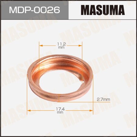 Oil drain plug washer (gasket) Masuma 11.2x17.4x2.7, MDP-0026