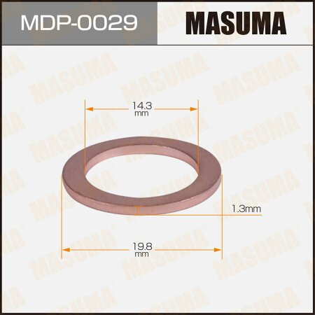 Oil drain plug washer (gasket) Masuma 14.3x19.8x1.3, MDP-0029