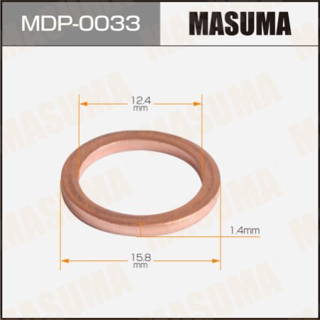 Oil drain plug washer (gasket) Masuma 12.4x15.8x1.4, MDP-0033