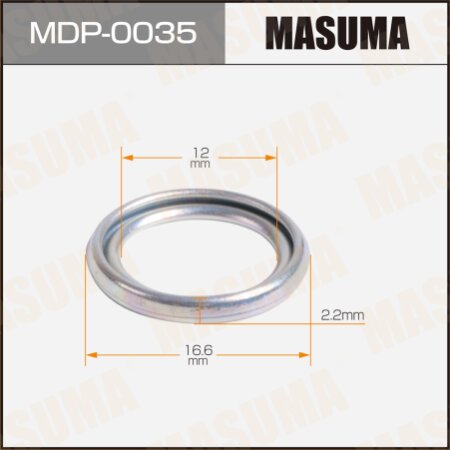 Oil drain plug washer (gasket) Masuma 12x16.6x2.2, MDP-0035