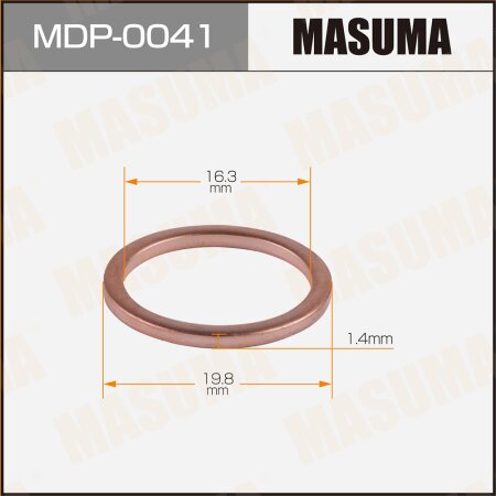 Oil drain plug washer (gasket) Masuma 16.3x19.8x1.4, MDP-0041