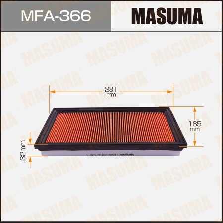 Pre-Oiled Air Filters Masuma, MFA-366