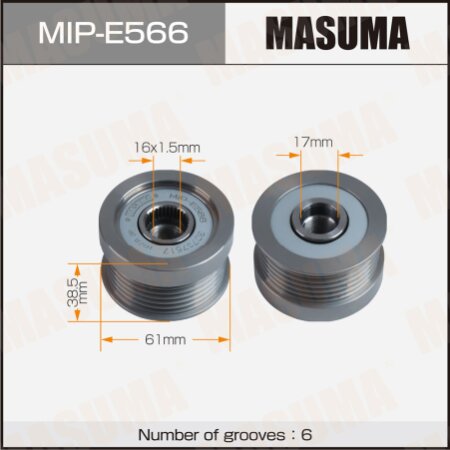 Generator overrunning clutch Masuma, MIP-E566