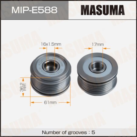 Generator overrunning clutch Masuma, MIP-E588