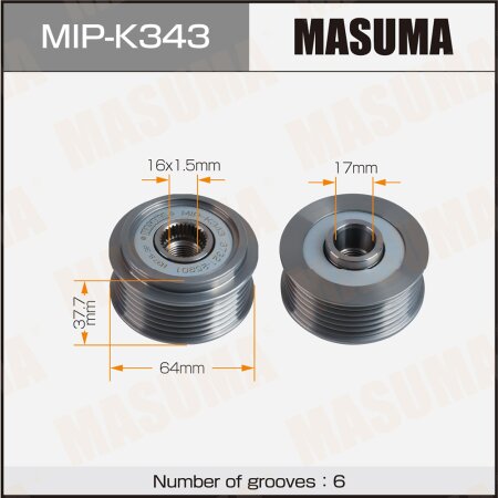 Generator overrunning clutch Masuma, MIP-K343