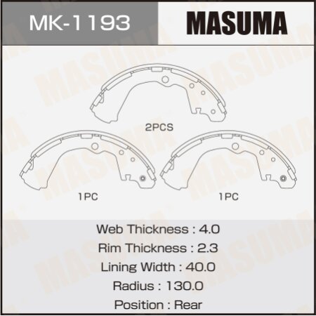 Brake shoes Masuma, MK-1193