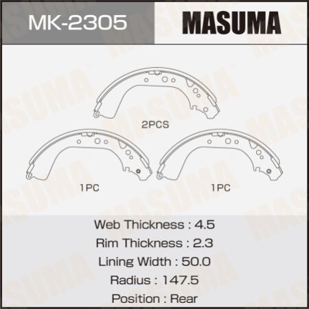 Brake shoes Masuma, MK-2305