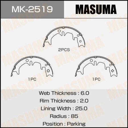 Brake shoes Masuma, MK-2519