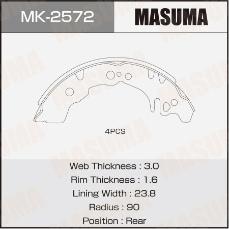 Brake shoes Masuma, MK-2572