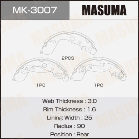 Brake shoes Masuma, MK-3007