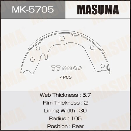 Brake shoes Masuma, MK-5705