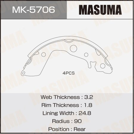Brake shoes Masuma, MK-5706