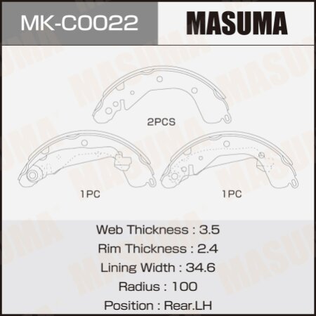 Brake shoes Masuma, MK-C0022