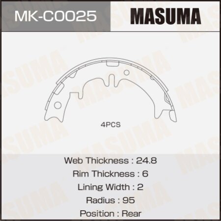 Brake shoes Masuma, MK-C0025