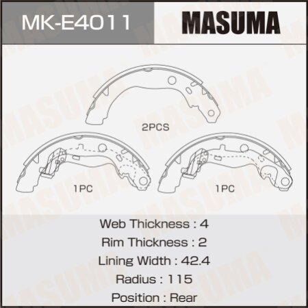 Brake shoes Masuma, MK-E4011