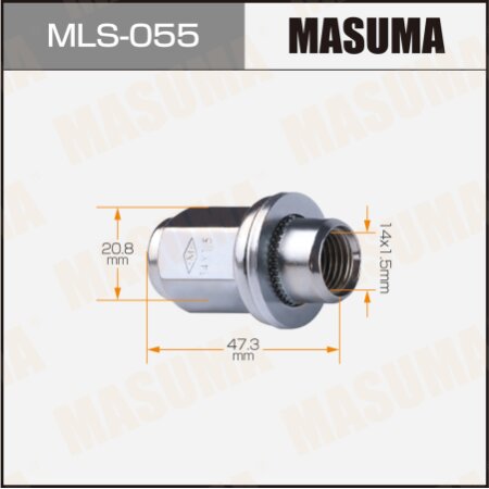 Wheel nut Masuma M14x1.5(R) size 21, MLS-055