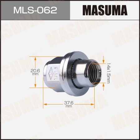Wheel nut Masuma M14x1.5(R) size 21, MLS-062