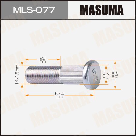 Wheel stud Masuma M14x1.5(R), MLS-077