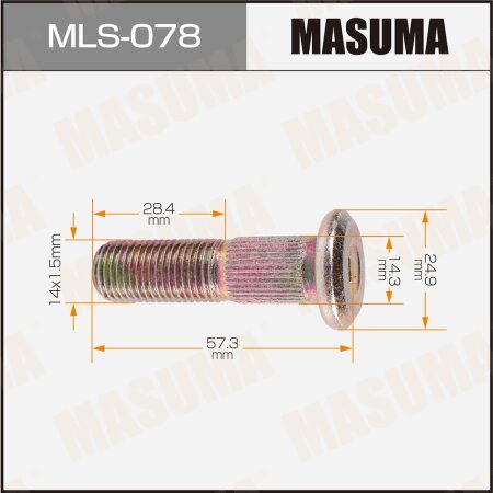 Wheel stud Masuma M14x1.5(L), MLS-078