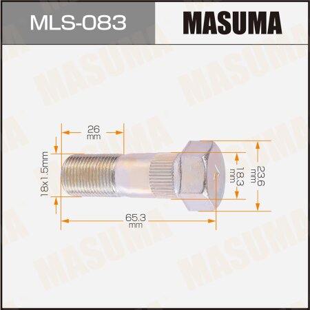 Wheel stud Masuma M18x1.5(L), MLS-083