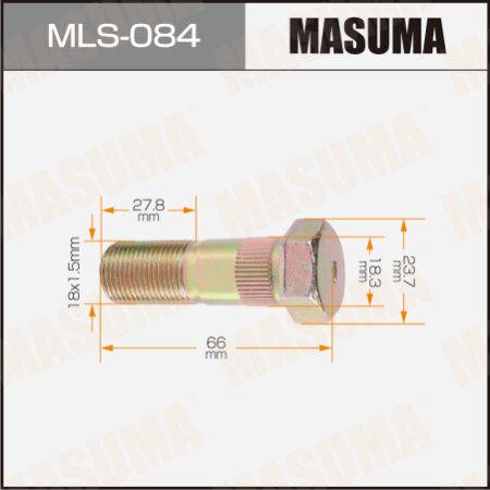 Wheel stud Masuma M18x1.5(R), MLS-084