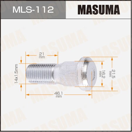 Wheel stud Masuma M14x1.5(L), MLS-112