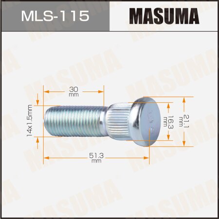 Wheel stud Masuma M14x1.5(R), MLS-115