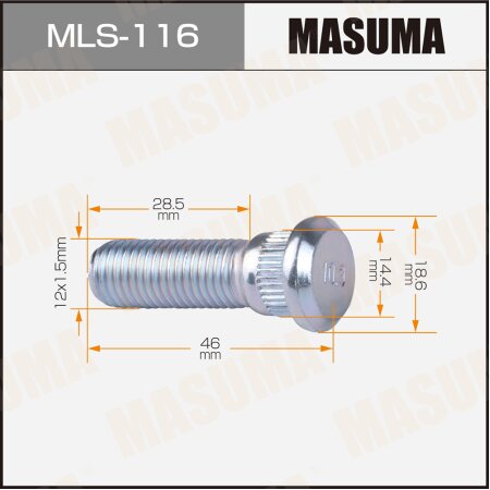 Wheel stud Masuma M12x1.5(R), MLS-116