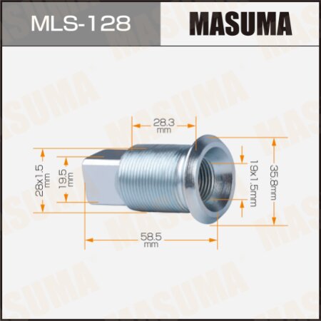 Double wheel stop bolt Masuma M28x1.5(L), M19x1.5(L), MLS-128