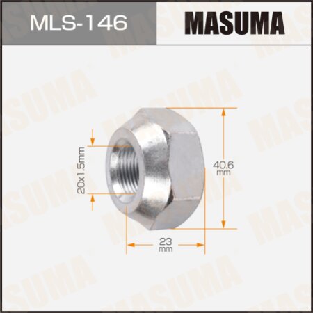 Wheel nut Masuma M 20x1.5(L) size 41, open-end, MLS-146