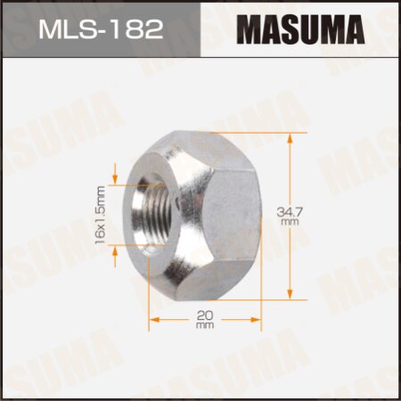 Wheel nut Masuma M 16x1.5(L) size 35 open-end, MLS-182