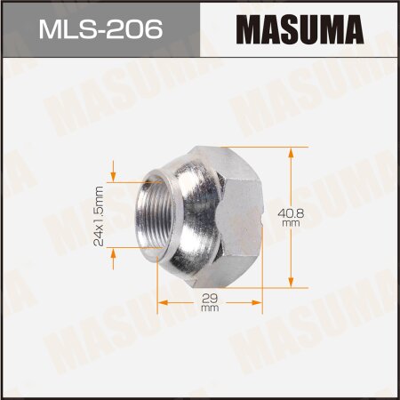 Wheel nut Masuma M 24x1.5(L) size 41 open-end, MLS-206