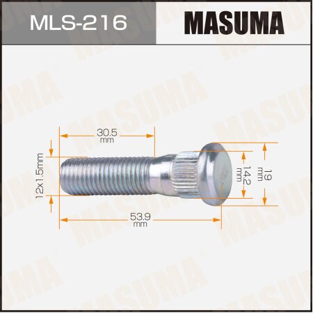 Wheel stud Masuma M12x1.5(R), MLS-216